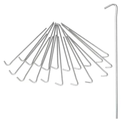 Immagine prodotto di Picchetto da tenda in acciaio - Set di 20 - Ø 3 mm - 22 cm - Argento