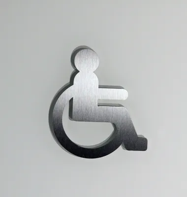 Produktbild von Türschild "Rollstuhlfahrer" Toilettenschild aus matt gebürstetem Edelstahl