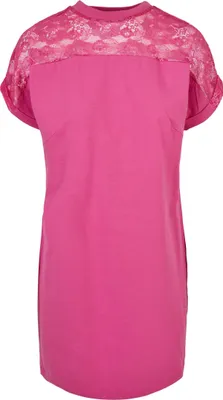 Produktbild von Urban Classics Ladies - Lace Shirt Kleid pink - S