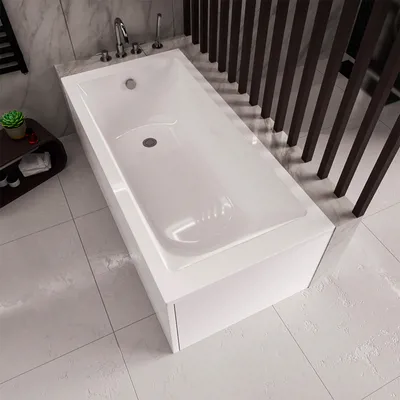 Produktbild von ECOLAM große Badewanne 190x90 cm TAMI + Schürze Verkleidung Acrylwanne Rechteck Acryl weiß + Ablaufgarnitur Automatik Füße Silikon Set