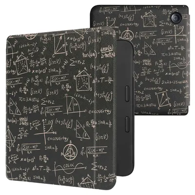 Produktbild von kwmobile Schutzhülle für Tolino Vision 6 Hülle - eReader Flip Case mit Auto Sleep Funktion - Gleichung mit Grün Gelb