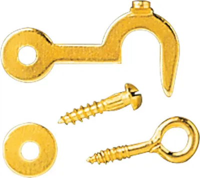 Produktbild von SELVA Gehäuseverschlußriegel Messing mit Haken und Schrauböse L:22mm