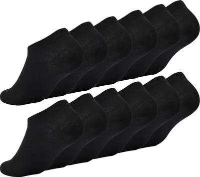Produktbild von 12 Paar Damen Sneaker Socken Basic Baumwolle, 12 Paar, schwarz 39-42
