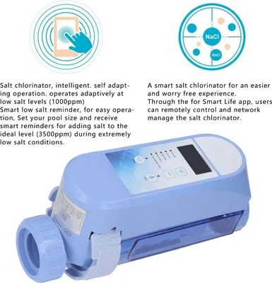 Zdjęcie produktu dla System chlorowania basenu Automatyczny, samodostosowujący się generator chloru do basenu ze słoną wodą 100-240 V EC Pro 16