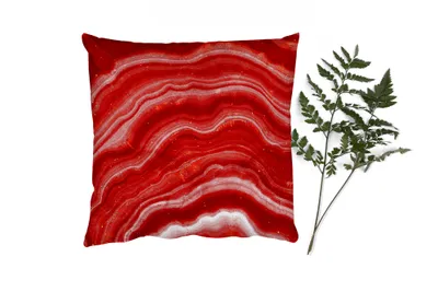 Produktbild von MuchoWow® Zierkissen Sofakissen Wohnzimmer Dekokissen 40x40 cm Achat - Rot - Edelstein - Abstrakt - Foto Kissen - Schlafzimmer Dekoration