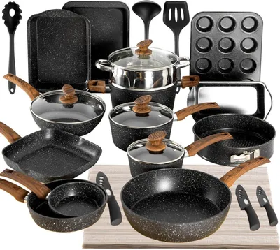 Image de Kitchen Academy Set de 30 ustensiles de cuisine à induction Noir