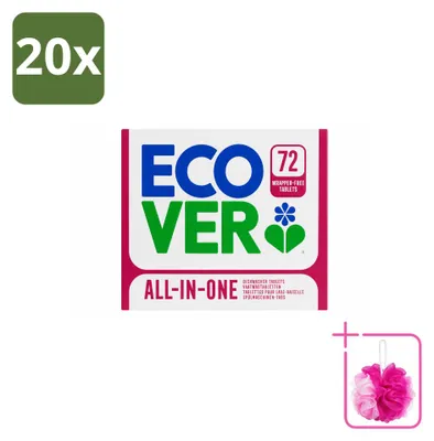 Produktbild von 20 x Ecover All-in-One Spülmaschinentabs - Zitrone & Mandarine - Sparpackung - 20 Stücke