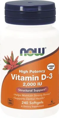 Produktbild von Now Foods Vitamin D-3 - 2.000 IE - 240 Weichkapseln