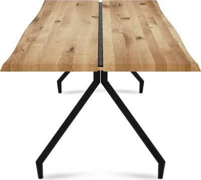 Esstisch Vigo 160x90 Wildeiche mit Baumkante und Metall-Füße
