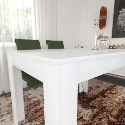 Image de Skye Decor, Single 120 - Shiny White, table à manger, blanche, 100 % PANNEAUX DE PARTICULES MÉLAMINÉS, 120 x 80 x 78 cm