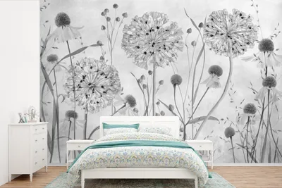 Produktbild von MuchoWow® Fototapete für Wohnzimmer oder Schlafzimmer Wandtapete Vinyl Motivtapete Natur - Stilleben - Schwarz und weiß - 390x260 cm - Papiertapete