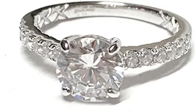 Produktbild von edler Verlobungsring in 925 Silber rhod mit Zirkonia #56