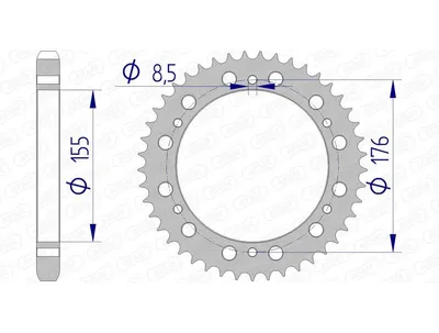Produktbild von AFAM Kettenrad Alu Standard - 530