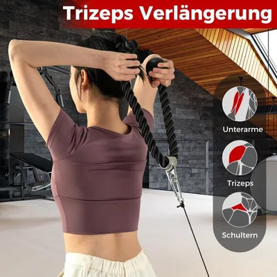 Image de Kit d'accessoires pour câbles triceps : poignée en V, double D, barre droite