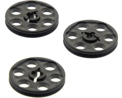 Produktbild von 3x Lego Technic Riemenscheibe 3x3 schwarz Rad Umlenkrolle 2786 49750 65668 4185