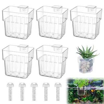 Aquarium Pflanzenhalter, 5 Stück, transparent, 80x80x57 mm
