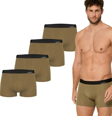 Produktbild von NUR DIE Herren Retro Pants 4-Pack Boxer Bambus - grün - Größe XXL