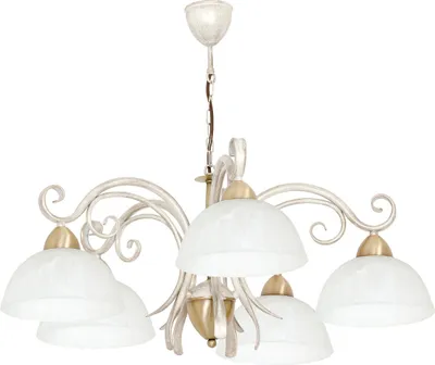 Obrázok produktu pre Dekoratívna krémová závesná lampa 5 sklenených tienidiel Aurora 5xE27 15W Luminex