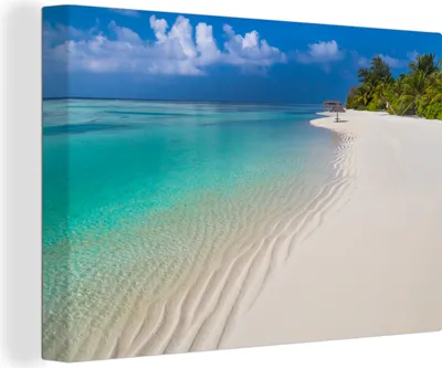Produktbild von OneMillionCanvasses® - Leinwandbilder - 140x90 cm, Meer - Strand - Sommer, Wandbilder Kunstdruck Wanddekoration - Foto auf Leinwand - Gemälde auf Holzrahmen