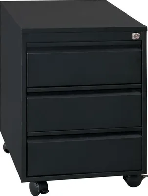 Produktbild von Stahl Büro Rollcontainer Bürocontainer 3 Schubladen 61x46x79cm Schwarz 505316