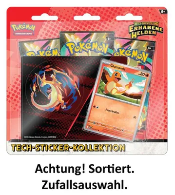 Image de Pokémon Mega Évolution, Héros Élevés, Autocollants Tech ME03, version allemande