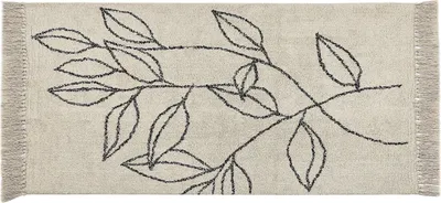 Zdjęcie produktu dla BELIANI Dywan beżowo-czarny bawełniany 80 x 150 cm minimalistyczny tuftowany z frędzlami ze wzorem salon sypialnia