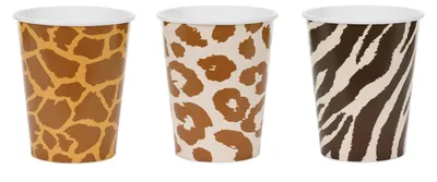 Produktbild von 6 Papp-Becher Safari Tierfell Dschungel Zoo