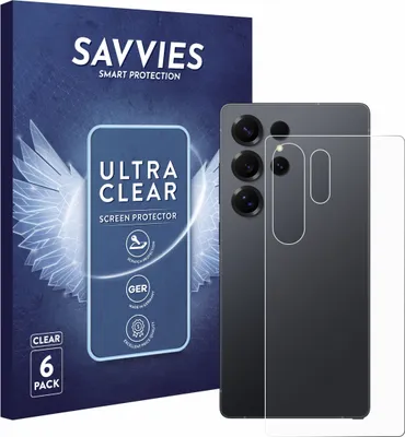 Produktbild von 6x Für Samsung Galaxy S25 Ultra (Rückseite) Schutzfolie Savvies Displayschutz Display Schutz Folie Klar Transparent