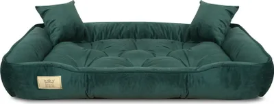 Obrázok produktu pre Pelech pre psa, ohrádka, 130x105 cm, tmavozelený zamat