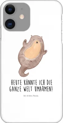 Produktbild von Mr. & Mrs. Panda Iphone 11 Handyhülle Otter Umarmen - Weiß - Geschenk, Cover, Handy Schutzhülle, Hallo, glücklich, Pro, gut Gelaunt, Optimistisch, Seeotter See, Hülle