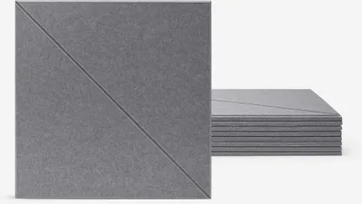 Immagine prodotto di Set di 8 pannelli fonoassorbenti decorativi 60x60 poliestere grigio Toon-GC