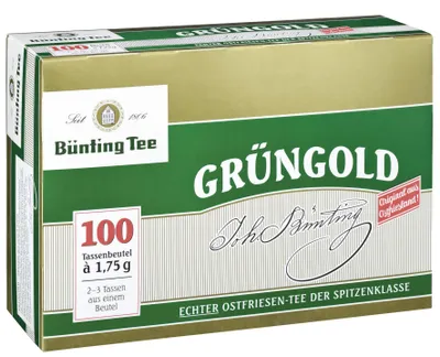 Produktbild von Bünting Tee Grüngold, 100 Tassenbeutel 6er Pack