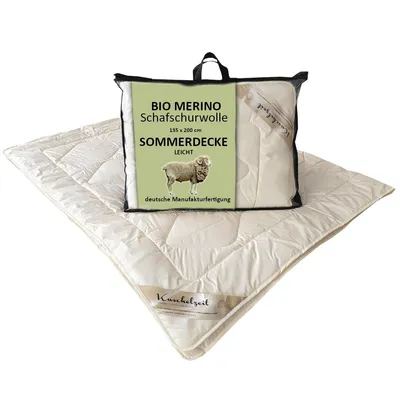 Produktbild von Bio Merino Schafschurwolle Sommerdecke Kuschelzeit kbA und kbT in 135x200 cm