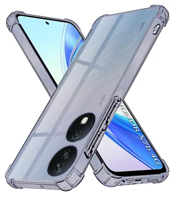 Produktbild von Techsuit – Stoßfeste transparente Silikonhülle für Honor X7b / X7b 5G / 90 SMART – rauchschwarz