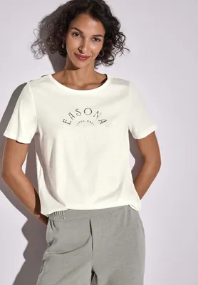 Produktbild von Street One T-Shirt 'T-Shirt mit Wording', A323170, off white, Gr. 42