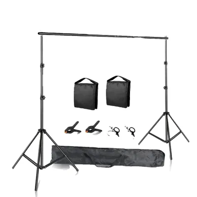 Zdjęcie produktu dla Statyw do tła fotograficznego, regulowana wysokość do 200 cm, nośność 3 kg, 2 6 m x 3 m