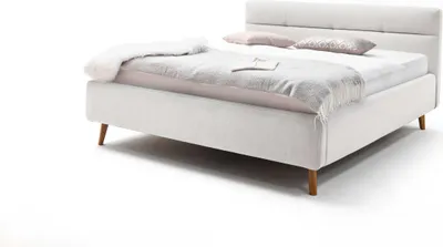 Image de Lotte Lit 180x200cm Gris clair Lit double Lit matrimonial Chambre à coucher Lit d'appoint