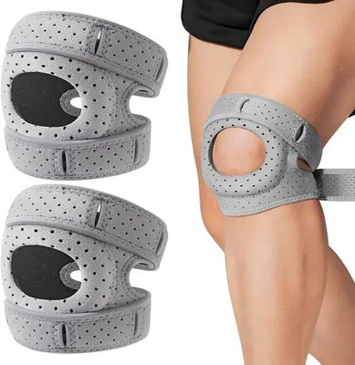 Produktbild von Unyqoos® Verstellbare Kniebandage mit Silikon-Patellaring – atmungsaktive Kniestütze für Sport & Alltag, stabilisierend