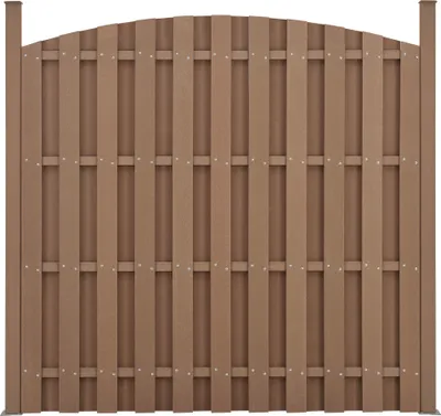 Produktbild von WPC Gartenzaun Sichtschutzzaun Windschutz Lamellenzaun Zaun 932x(165-185)cm Rund