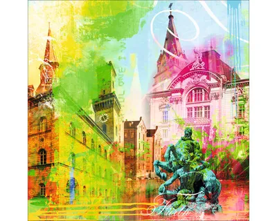 Produktbild von Glasbild Fürth Wahrzeichen IV 20x20 cm