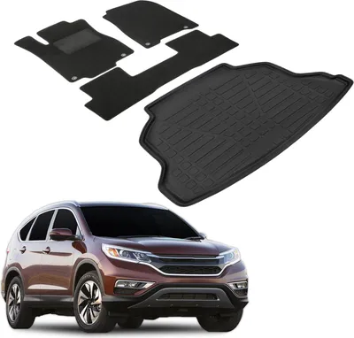 Produktbild von Kofferraumwanne Fußmatten Set Für Honda CR-V 2012-2017, Genaue Passform, mit Hoher Rand