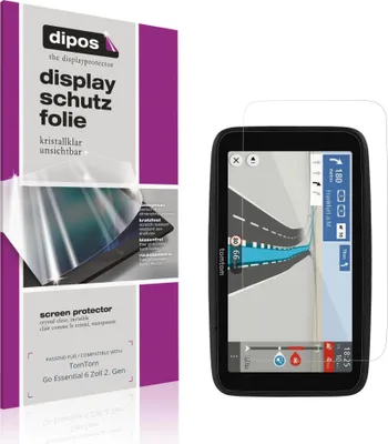 Produktbild von 2x Schutzfolie für TomTom Go Essential 6 Zoll 2. Gen klar Displayschutzfolie Folie Display Schutz dipos