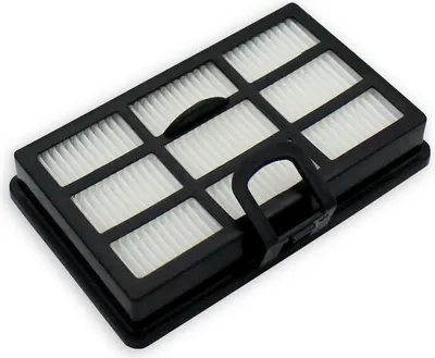 A close-up studio shot of a vacuum cleaner filter.