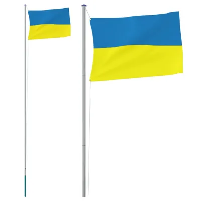 Produktbild von Flagge der Ukraine und Mast 6,23 m Aluminium