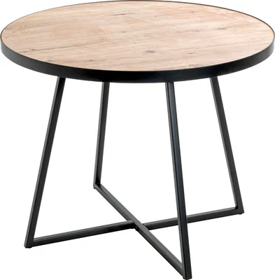 Produktbild von HAKU Beistelltisch Eiche hell, schwarz - MDF, Metall, B/H/T: 60x48x60 cm