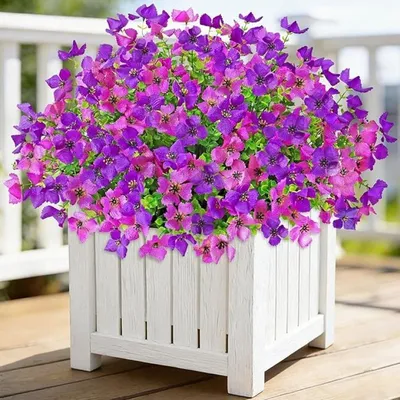 Produktbild von PromoHome® Künstliche Blumen wie echt, 12 Bündel, Kunstbalkonpflanzen, Kunstmargeriten, Seidenblumen, Kunstpflanze, Outdoor, wetterfest