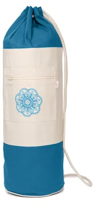 Produktbild von yogabox Yogatasche SURYA Bag 2 farbig für Schurwollmatten - petrol / natur 100 x 25 x 25 cm