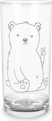 Produktbild von Mr. & Mrs. Panda Cocktailglas Eisbär Faul 200 ml - Transparent - Geschenk, Arbeit, Trinkglas, Arbeitsplatz, Homeoffice, Tumbler, Wasserglas, Glas, Bär, Teddy, Büro