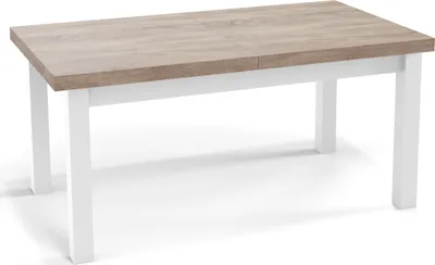 Obrázek produktu pro Moderní Obdélníkový Rozkládací Jídelní Stůl - Úspora Místa - Bílé Dřevěné Nohy - 120 až 160 cm - Dub Sonoma - 120 x 80 cm