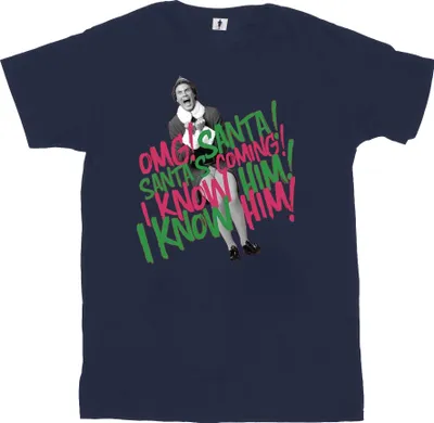 Produktbild von Elf - "Santa's Coming" T-Shirt für Damen BI21879 (S) (Marineblau)